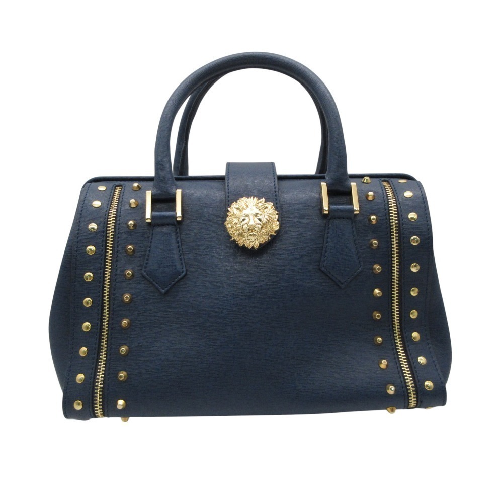 VERSUS Versace Boston bag Saffiano leather studs lion